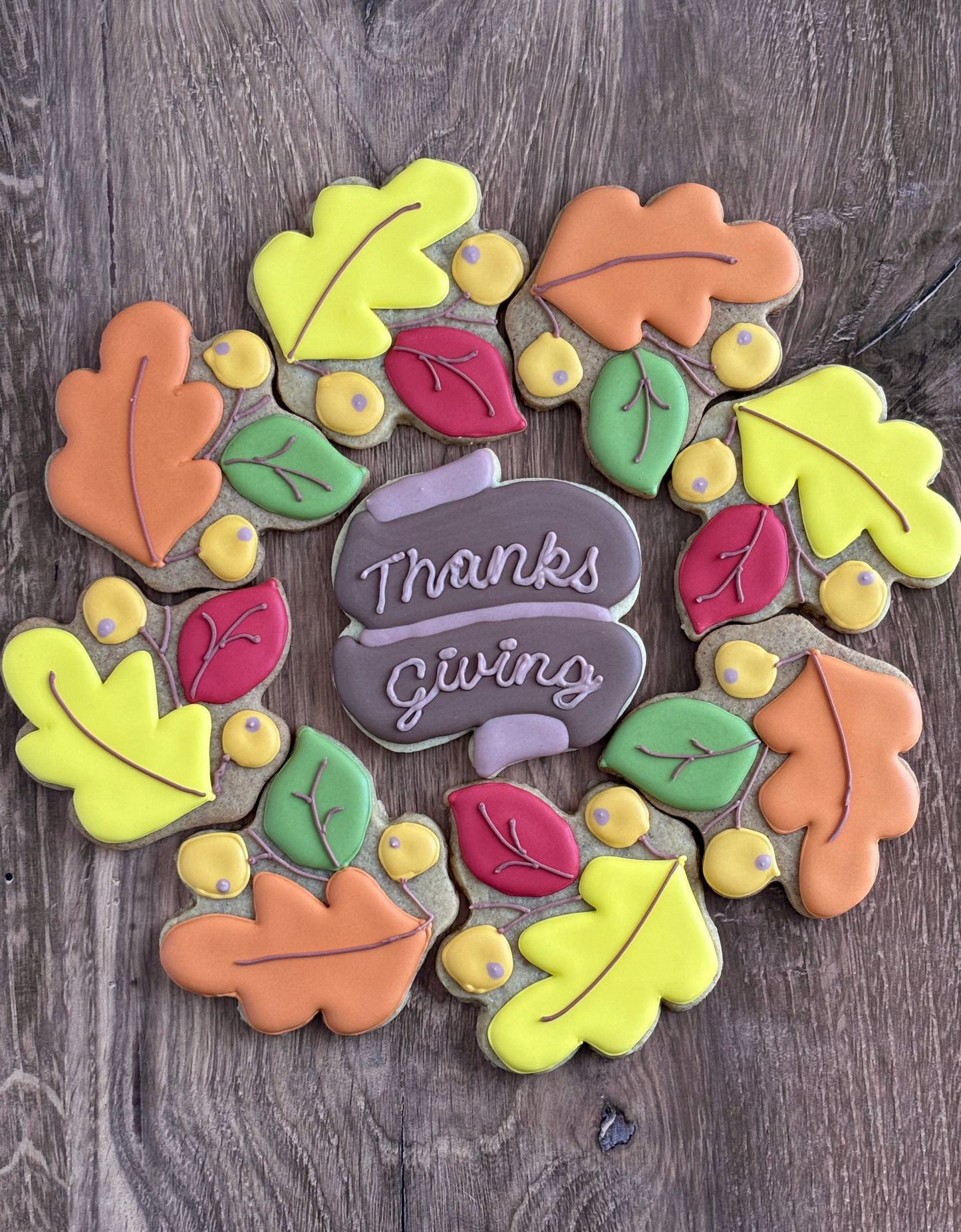 Thanksgiving Wreath Cookie Platter