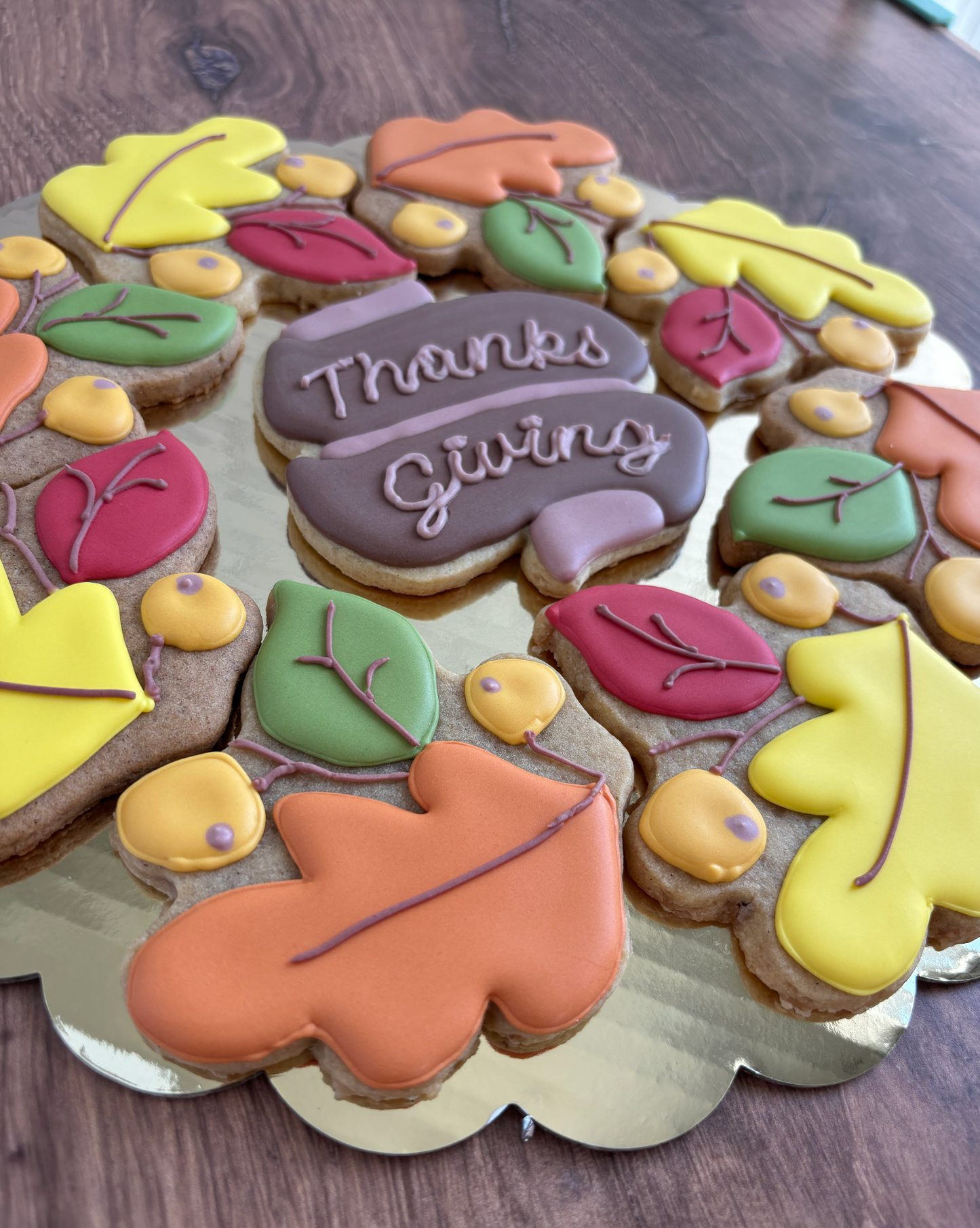 Thanksgiving Wreath Cookie Platter